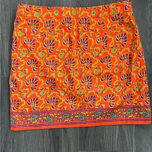Polo Golf Ralph Lauren Vibrant Orange Patterned Skort, women’s 6